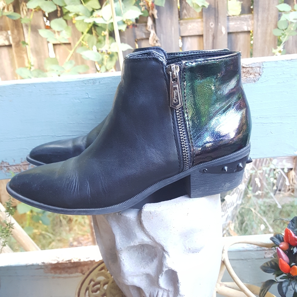 Goth circus ankle boots
